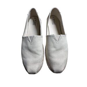 Toms Canvas Alpargata Rope Womens Size 11 Natural Canvas Slip-On Shoes